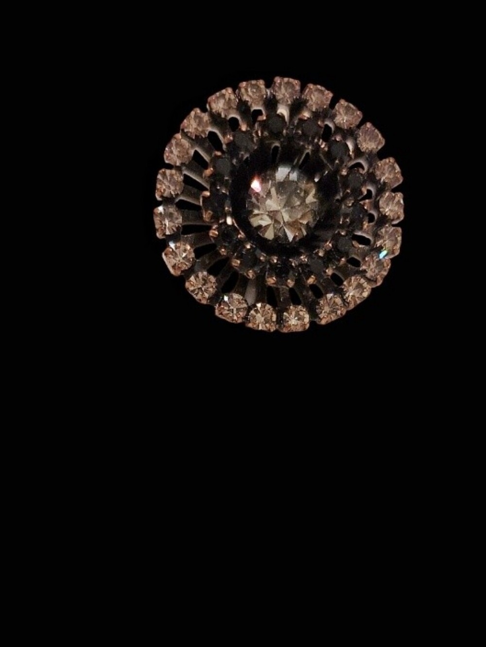 ✨️Vintage Antique Black Floral Crystal Brooch